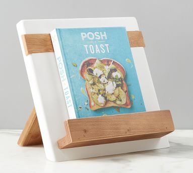 Handcrafted Reclaimed Wood Tablet/Cookbook Holder, White - Image 3