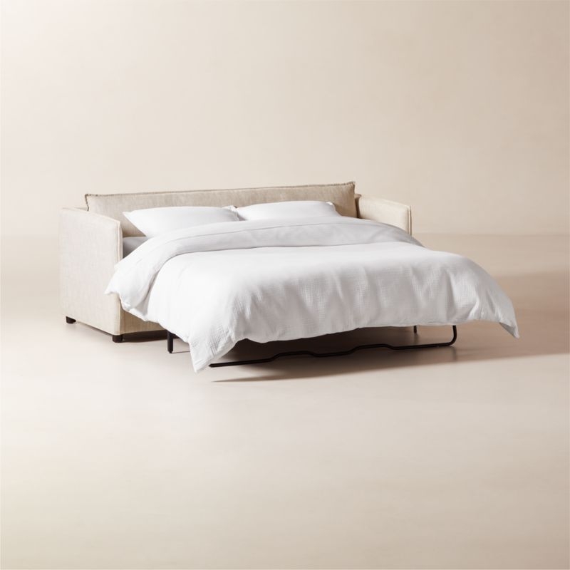 Corroy 78.25" Natural Linen Sleeper Sofa - Image 1