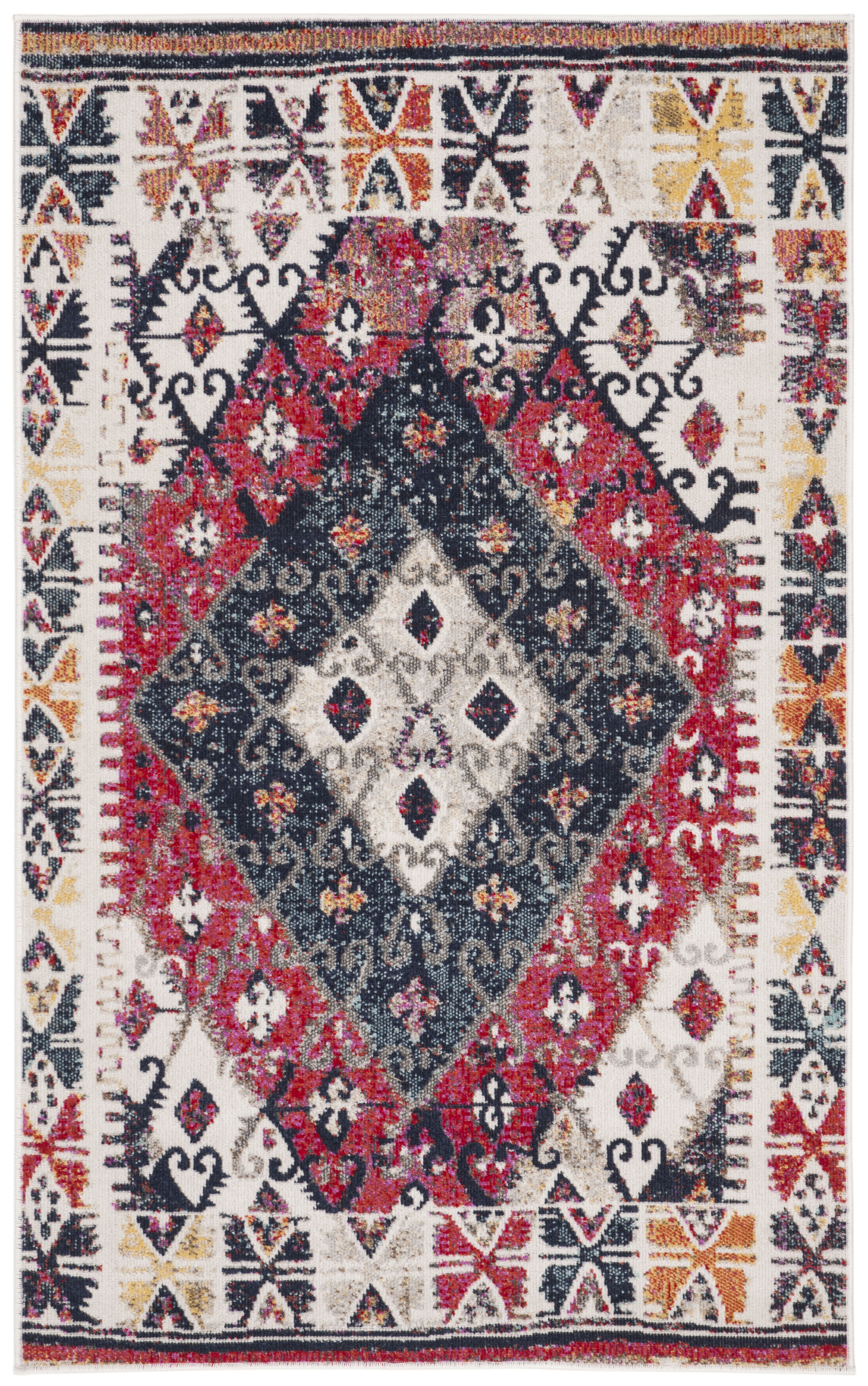 Arlo Home Indoor/Outdoor Woven Area Rug, MTG236P, Rust/Multi,  3' X 5' - Image 0