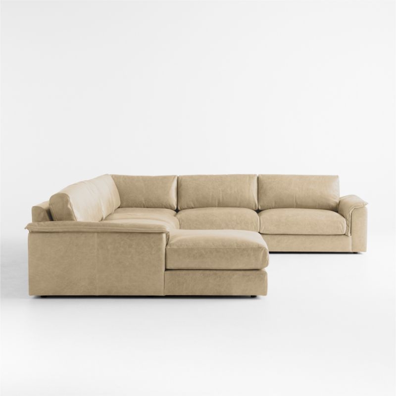 Wythe 4-Piece L-Shaped Leather Sectional Sofa with Chaise Lounge - Image 1
