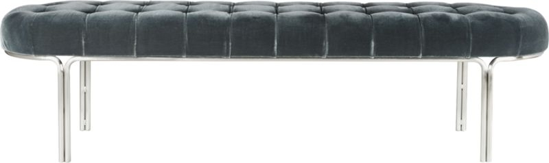 Luxey Tufted Faux Mohair Bench - Image 1