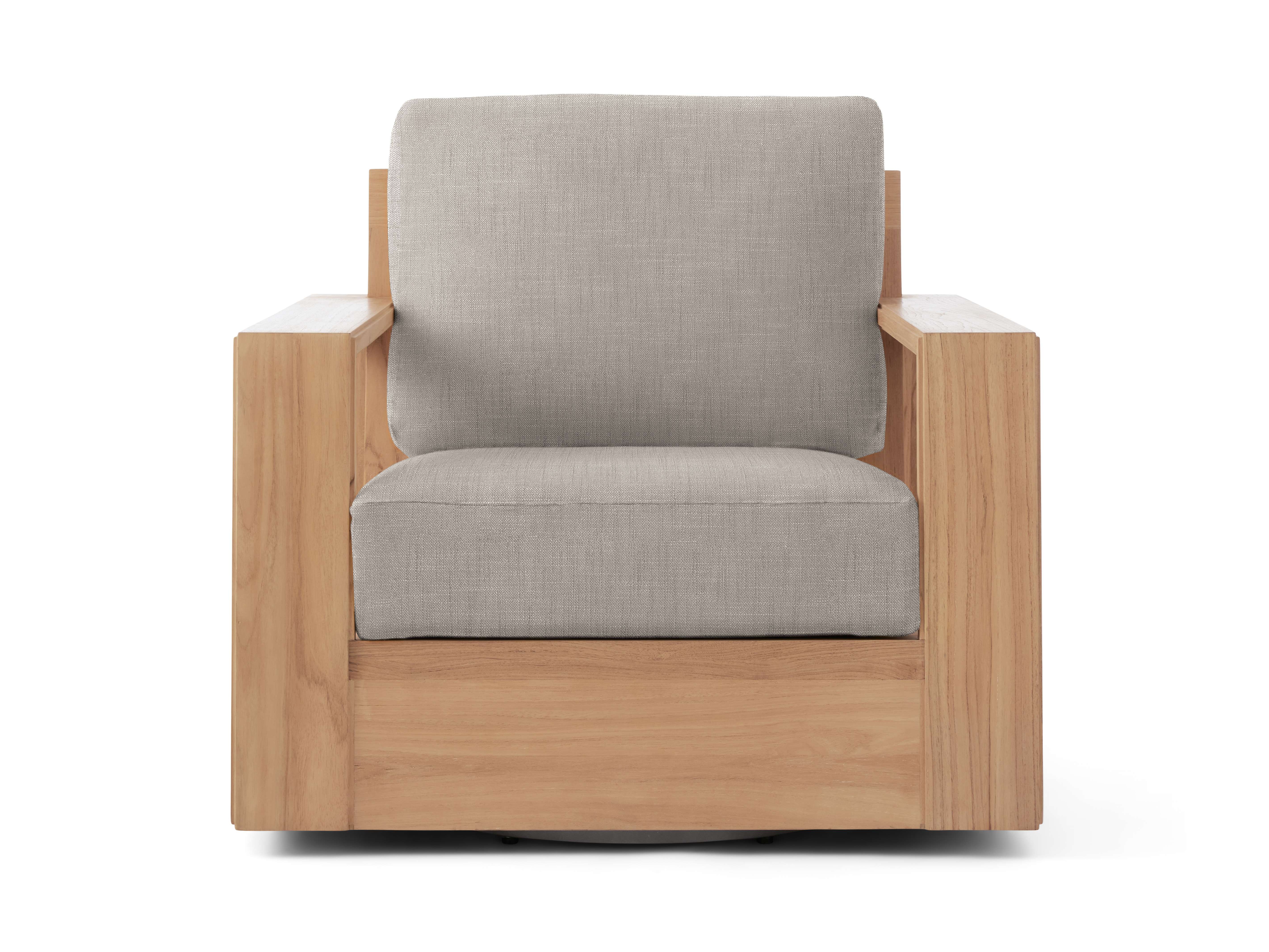 Canyon Outdoor Swivel Chair Teak in Natural  Starboard Zinc  - Image 0