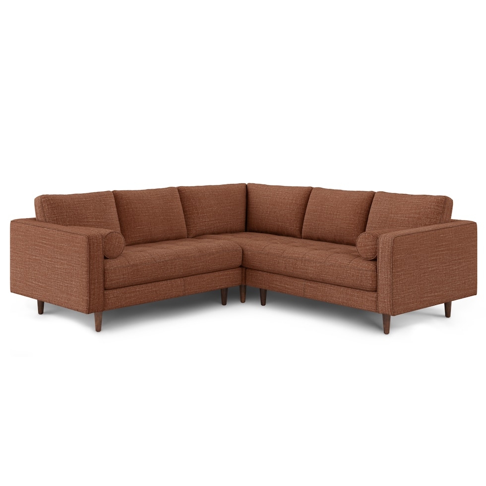 Sven 91" Tufted Corner Sectional - Napa Rust - Image 1