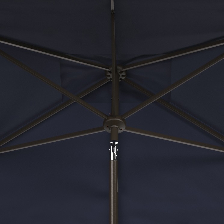 Venice 6.5 x 10 Rectangle Umbrella - Navy/White - Safavieh - Image 2