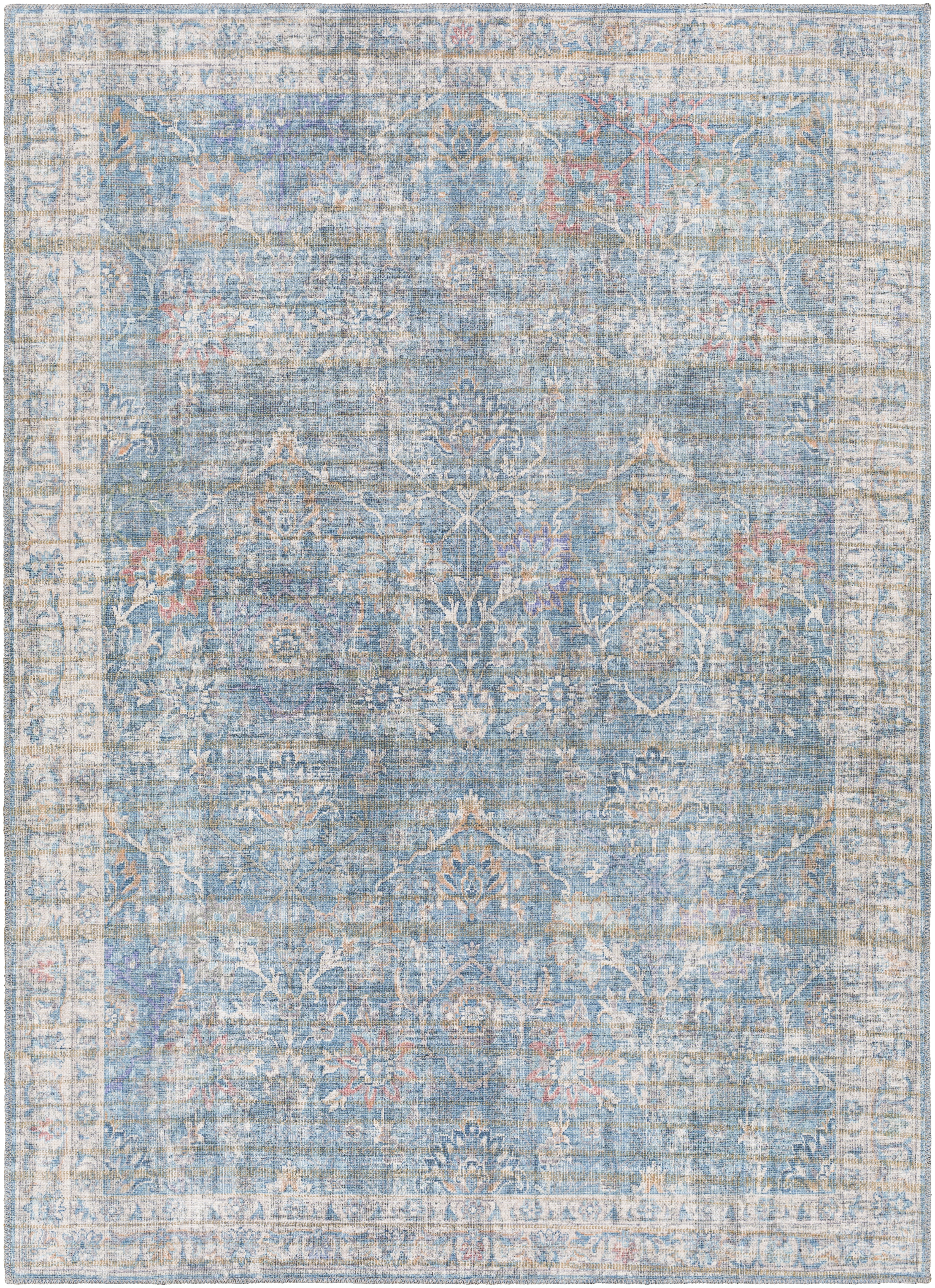 Cobb Blue Indoor 2'7" x 12' Machine Woven Rug - Image 0