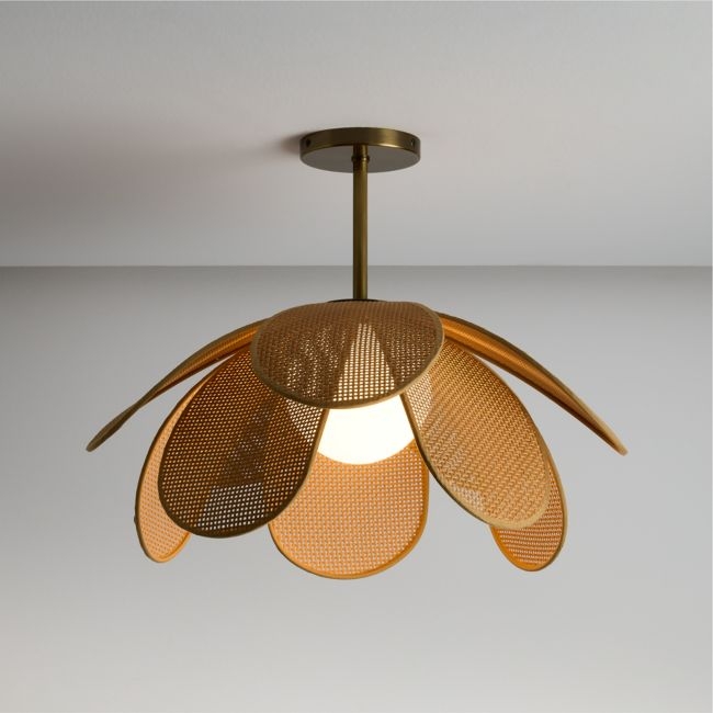 Marisol Rattan Kids Flush Mount Ceiling Light - Image 0