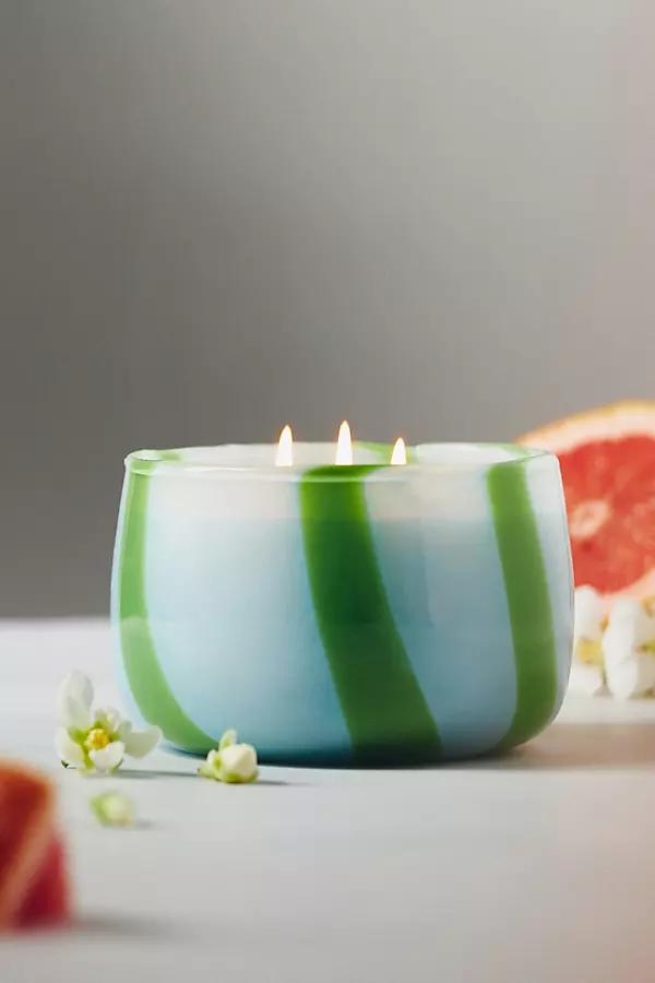 Piper Fruity Peach & Papaya Striped Glass Candle - Image 0
