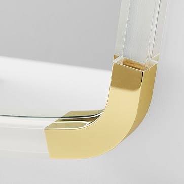 Brass + Lucite Mirror, Shield - Image 0