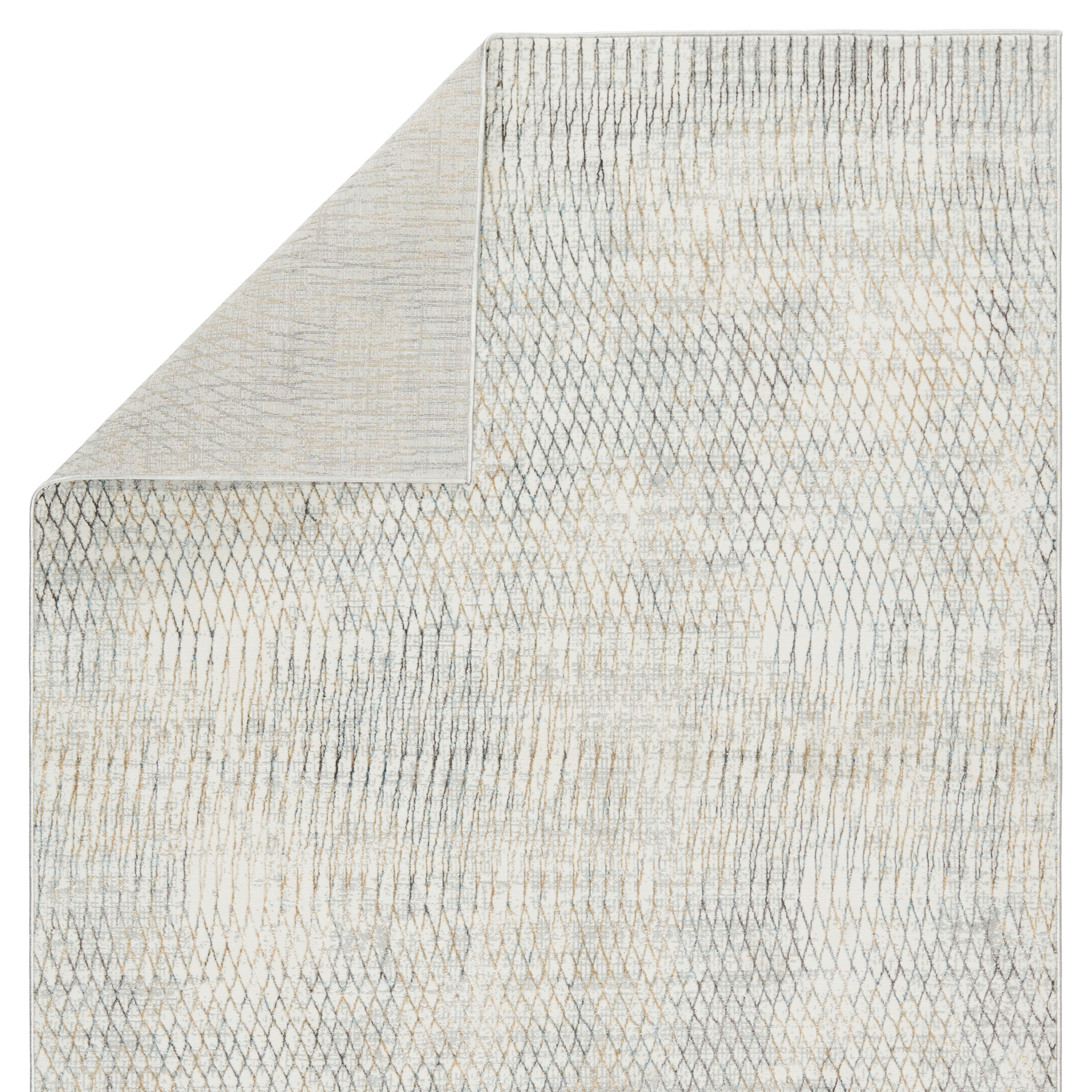 Vibe by Pierre Trellis Gray/ Gold Runner Rug (2'6"X10') - Image 2