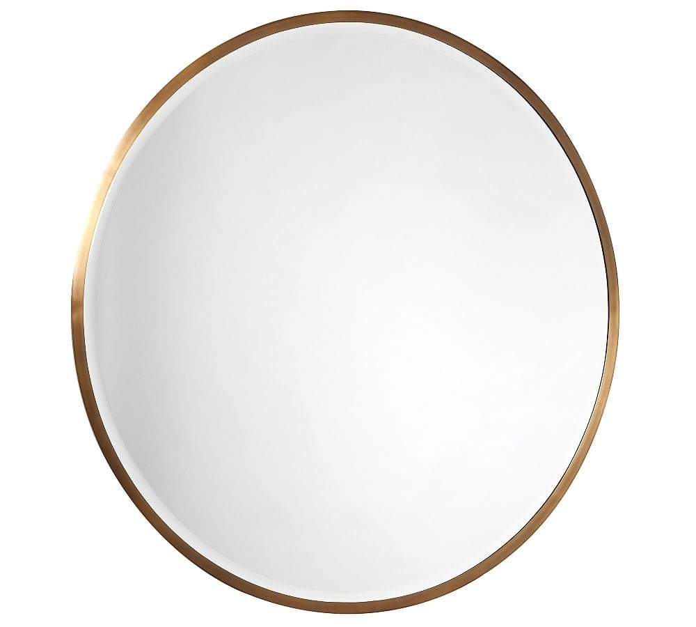 Layne Oversized Round Wall Mirror, Brass - 49" - Image 0
