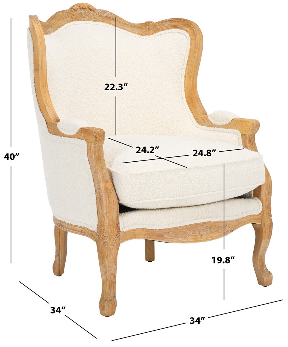 Fallon Wing Chair - Ivory - Safavieh - Image 8