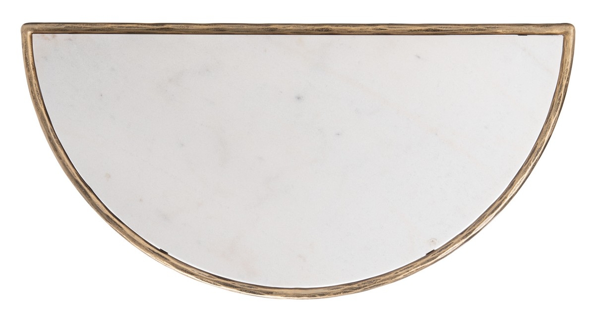 Jessa Forged Metal Console Table - Brass/White - Image 4