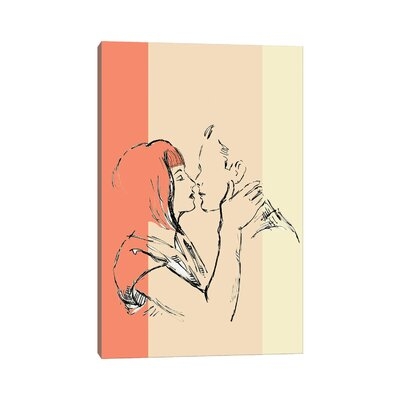 Lovers Kissing by Fanitsa Petrou - Wrapped Canvas Graphic Art - Image 0