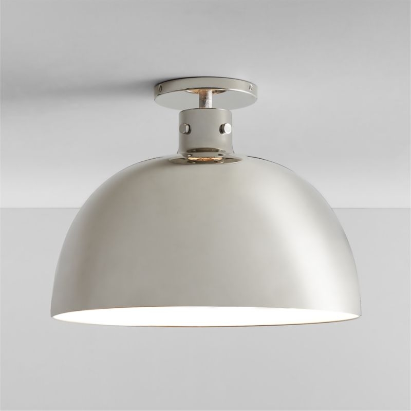 Dakota Chrome Flush Mount Light with Large Chrome Dome 15" - Image 1