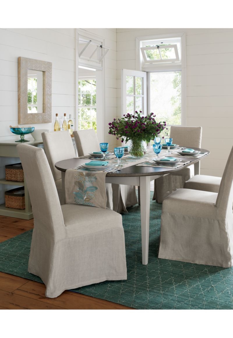 Slip Linen Slipcovered Dining Chair - Image 4