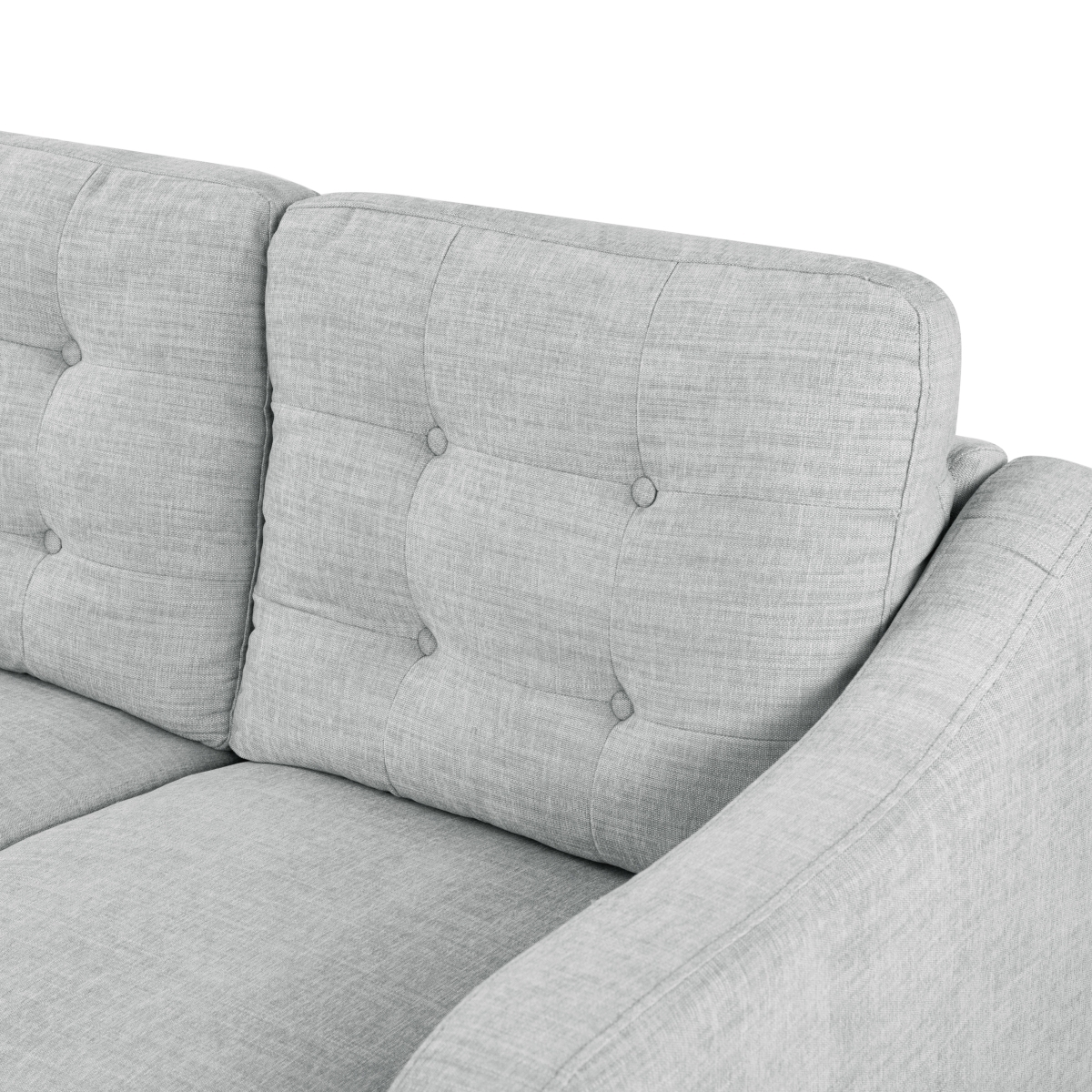 Nathaniel Tufted 3 Seater Sofa - Light Grey - Image 2