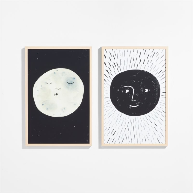 Listening Moon Large Framed Wall Art Print - Image 1