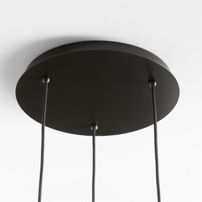 Arren Black 3-Light Pendant with Large Round Clear Glass Shades 19.3" - Image 3