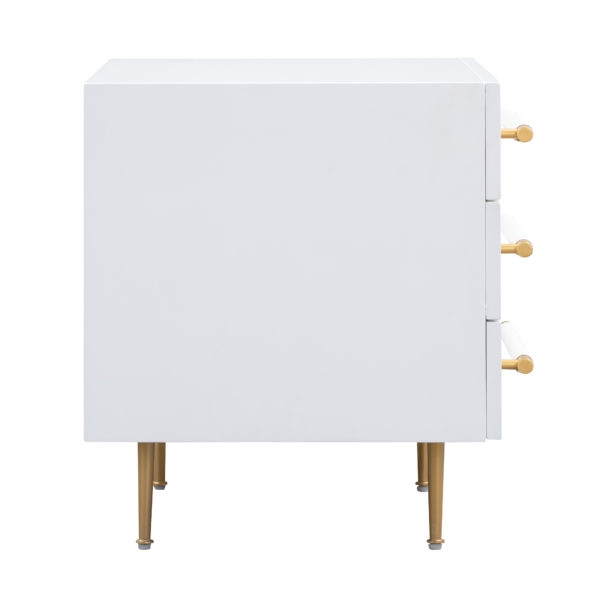 Trident Nightstand, White & Lilly - Image 4