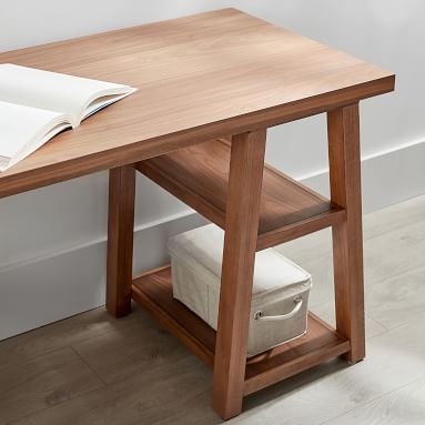 Customize-It Simple Trestle Desk, Brushed Fog, In-Home - Image 4