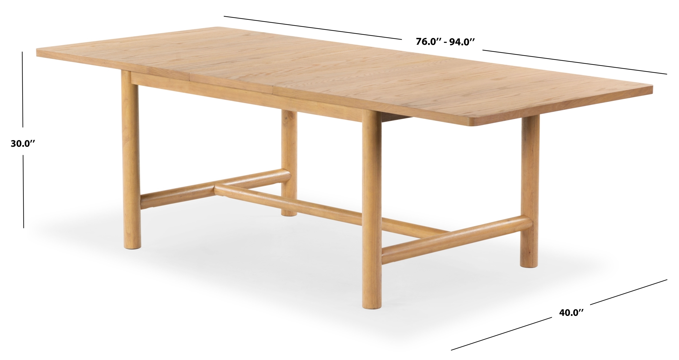 Jaylessa Wood Extendable Dining Table - Natural - Image 5