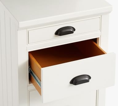 Aubrey 78" Desk with Bookcase & File Cabinet, Dutch White - Image 1