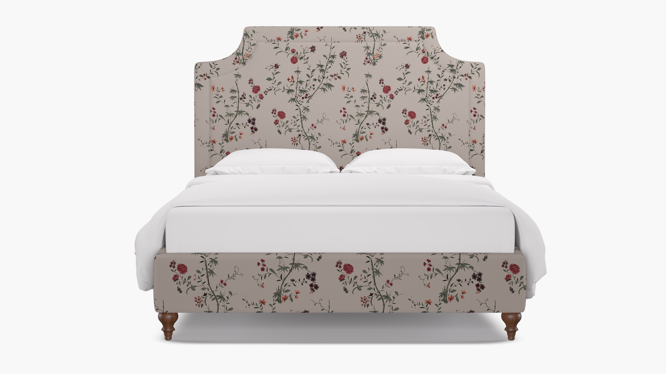 Deco Bed, Multi Bamboo Garden, Walnut Traditional Turned Leg, King - Image 0