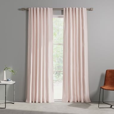 Cotton Canvas Fragmented Lines Curtain Set, Pink Blush, 48" x 84" - Image 5