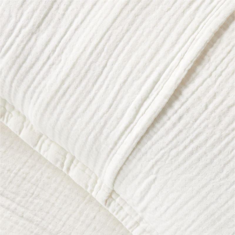 Alto Organic Cotton Gauze Warm White King Pillow Shams Set of 2 - Image 2