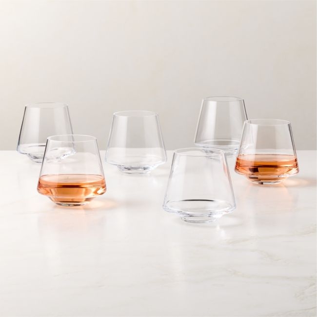Joplin Clear Stemless Wine Glasses Set of 6 - Image 0