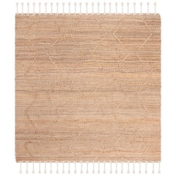 Raised Diamonds Jute Rug, 6x6Natural - Image 0