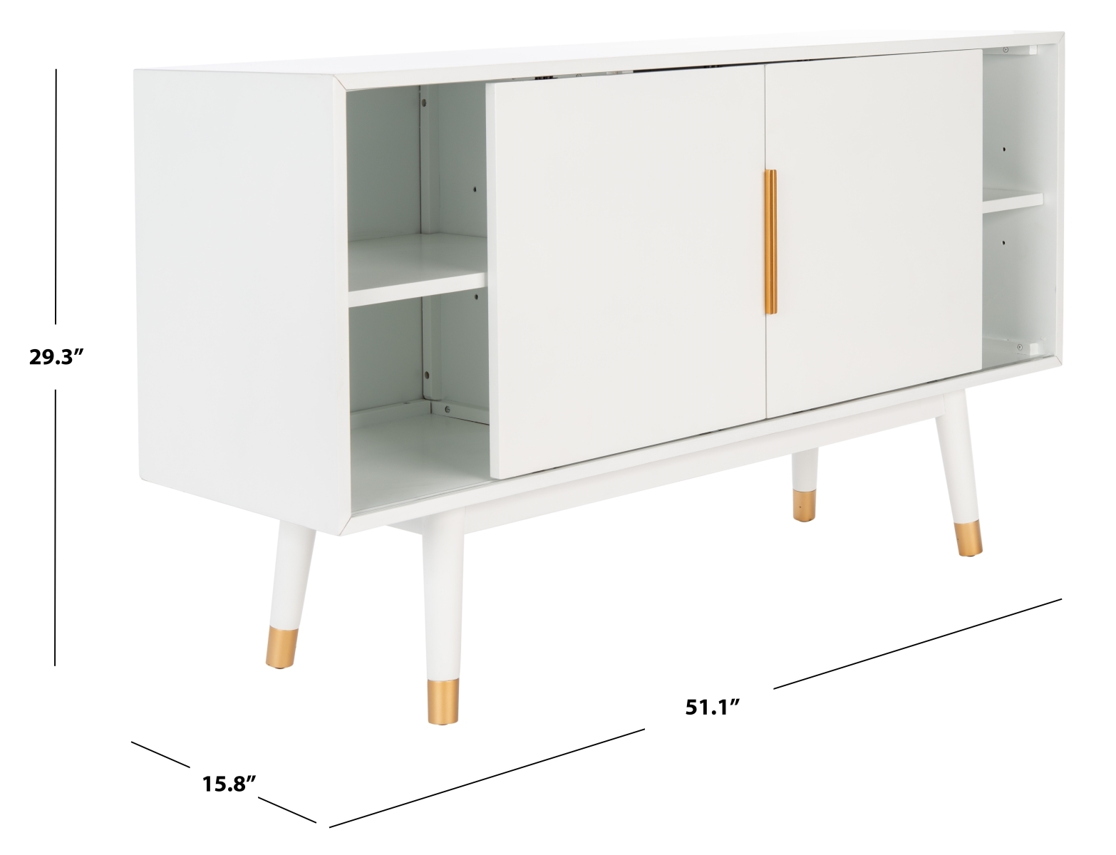 Ligia 2 Door Media Stand - White - Safavieh - Image 8