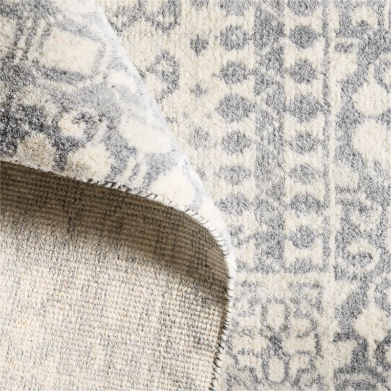 Sardinia Wool Performance Blend Traditional Grey Handknotted Area Rug 9'x12' - Image 3