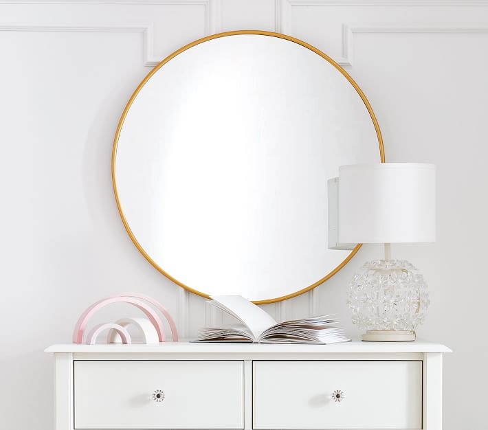 Round Mirror, Gold - Image 1