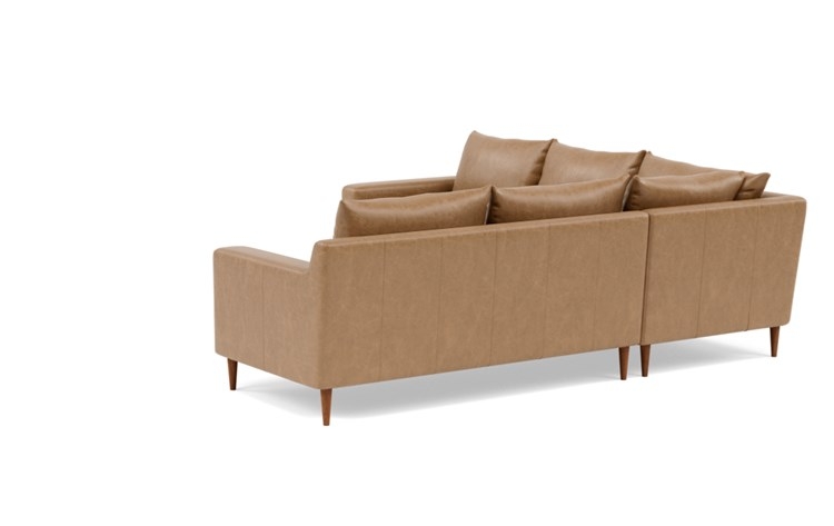 Sloan Leather Corner Sectional with Brown Palomino Leather, double down cushions, and Oiled Walnut legs - Image 4
