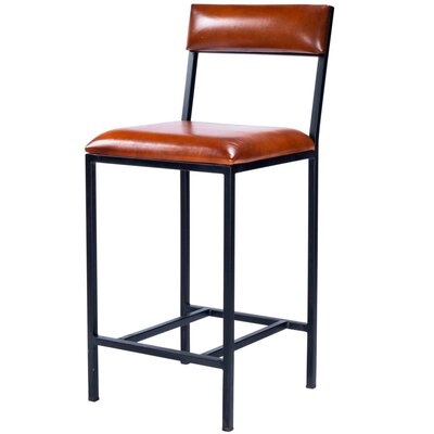 Lazarus Leather & Metal Counter Stool - Image 0