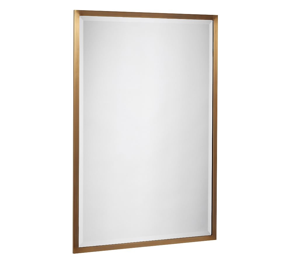 Layne Rectangular Wall Mirror, Brass - 30" x 42" - Image 0