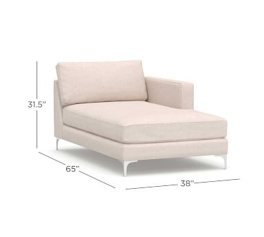 Jake Upholstered Sectional Ottoman with Bronze Legs, Polyester Wrapped Cushions, Chenille Basketweave Taupe - Image 5