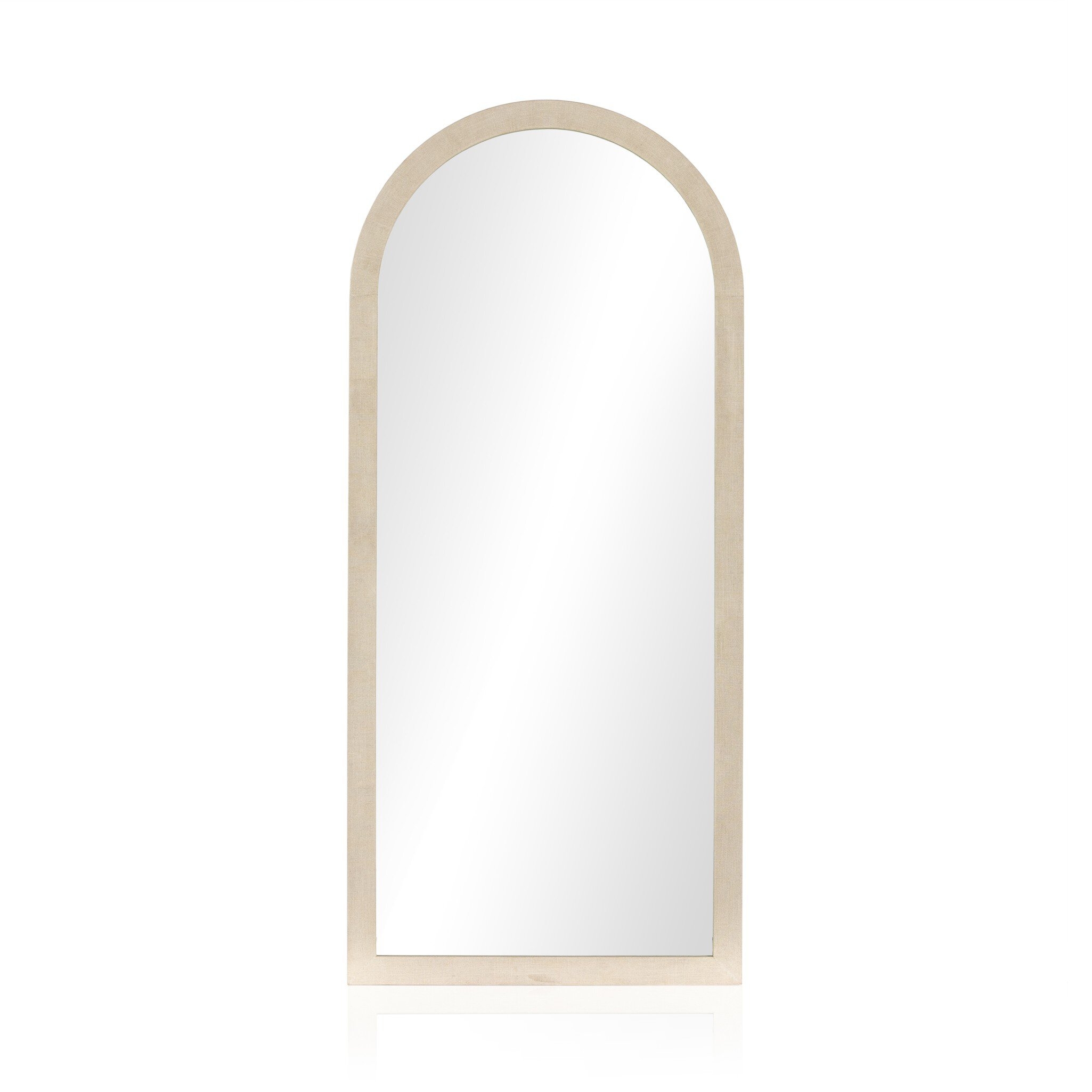 Cressida Floor Mirror - Ivory Painted Linen - Image 0