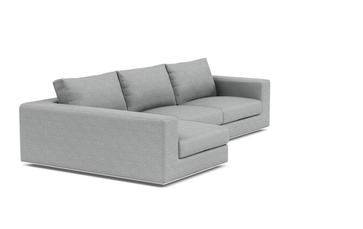 Walters Left Sectional with Grey Silver Grey Fabric and standard down blend cushions - Image 1