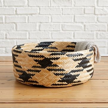 Chevron Woven Baskets, Small, Natural + Black - Image 3