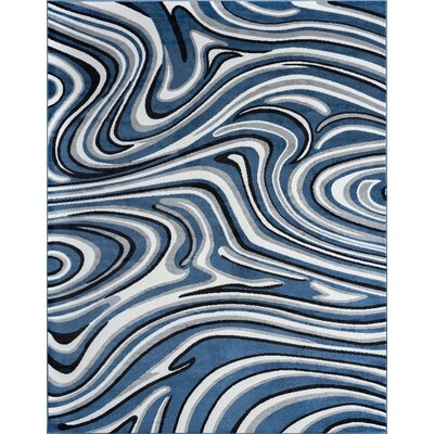 Winesburg Contemporary Abstract Area Rug, Blue - Image 0