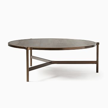 (DISCONTINUED) Mateo Collection Cerused Black Oil Rubbed Bronze 40 Inch Coffee Table - Image 0