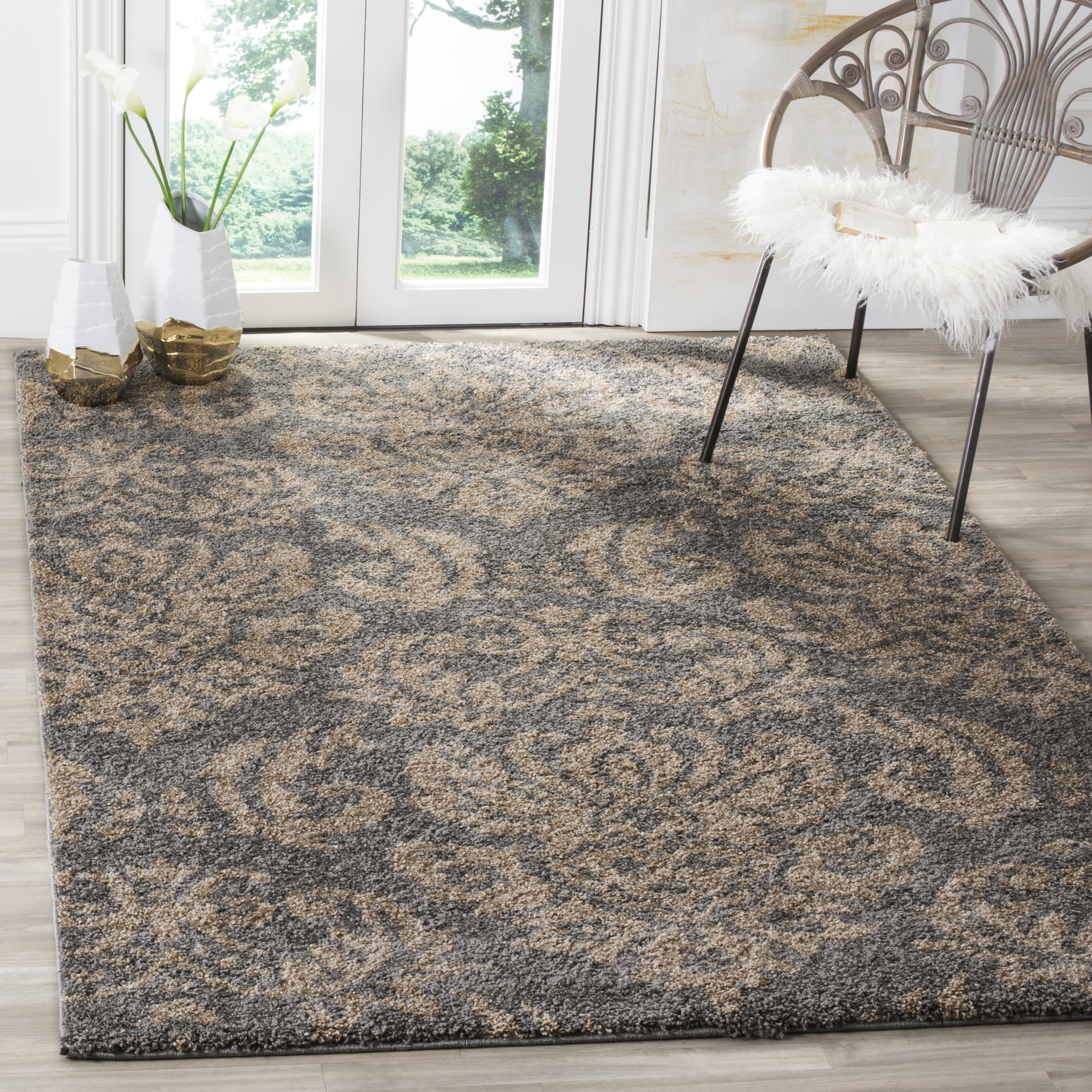 Arlo Home Woven Area Rug, SG460-8013, Grey/Beige,  5' 3" X 7' 6" - Image 1