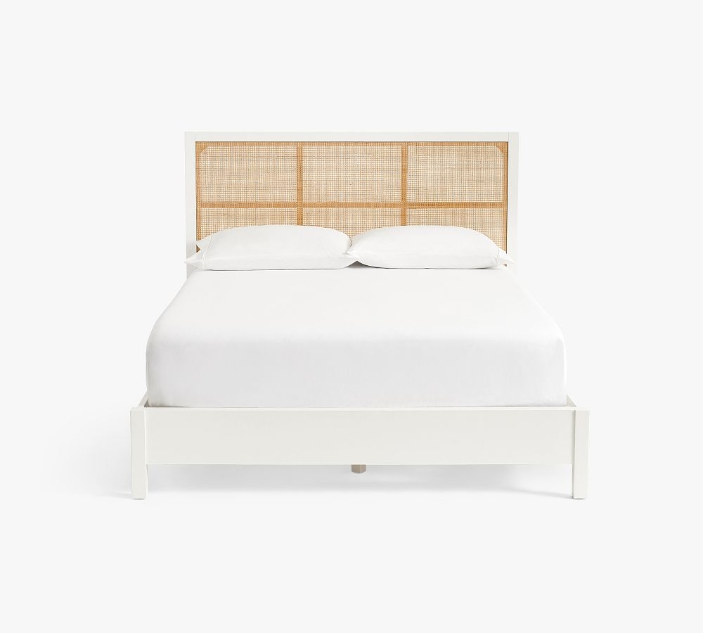 Westly Cane Bed, Queen, Chalk White - Image 0