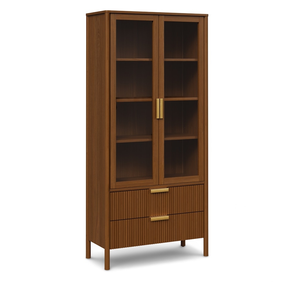 Liv 35.25" Glass Cabinet - Walnut - Image 2