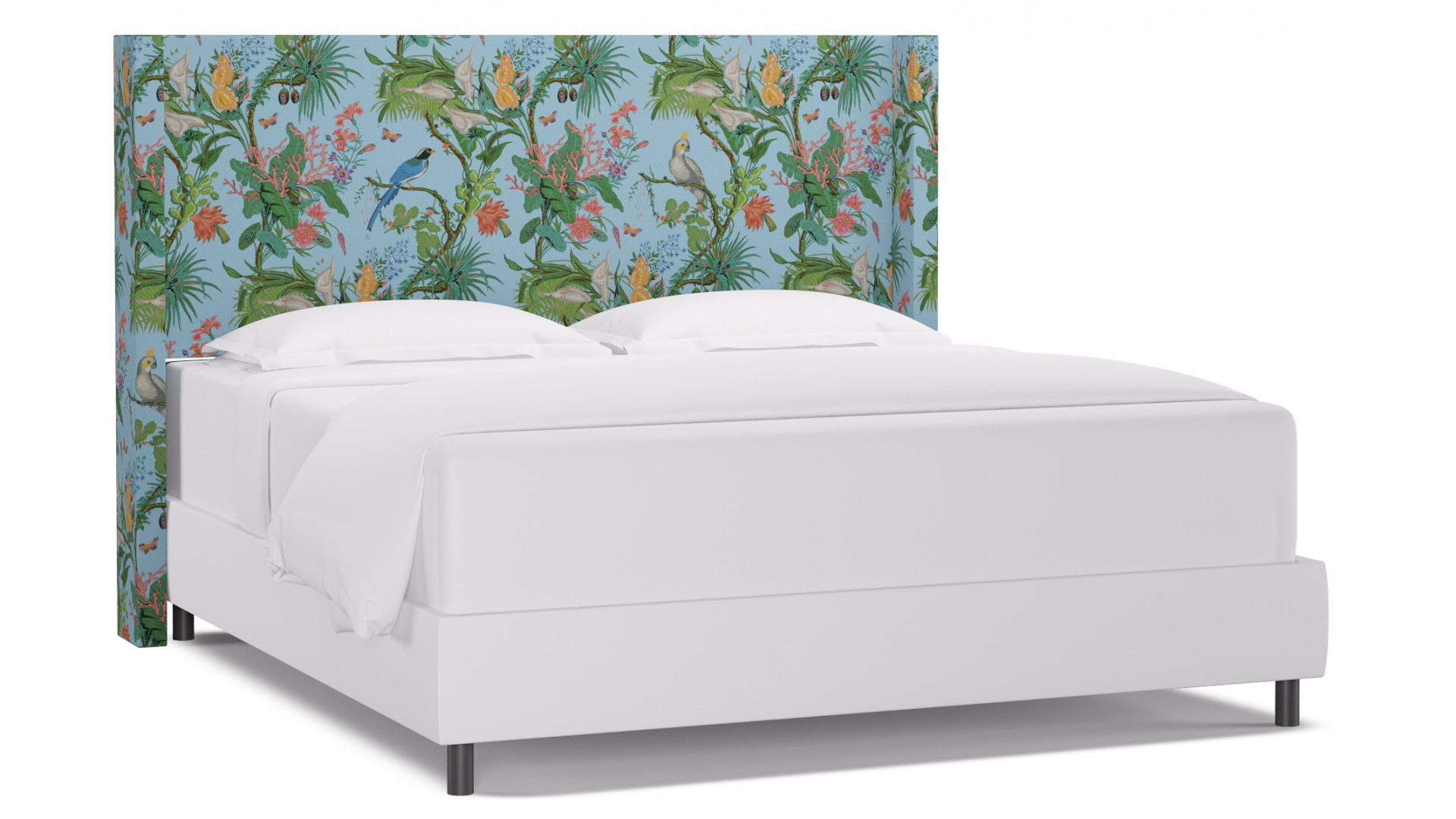 Modern Wingback Headboard, Sky Cinque Terra, King - Image 0