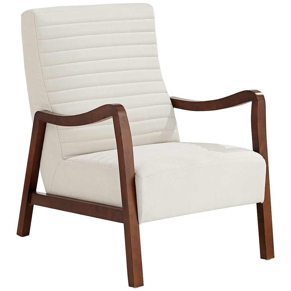 55 Downing Street Columbe Soft Cream Fabric Modern Lounge Arm Chair - Image 0