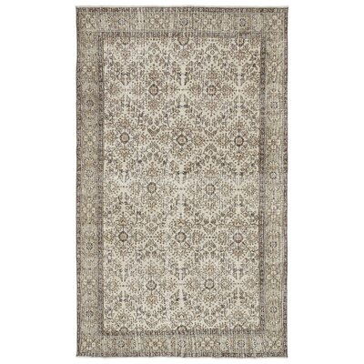 One-of-a-Kind Hand-Knotted 1960s Natural 5'2" x 9'2" Area Rug - Image 0