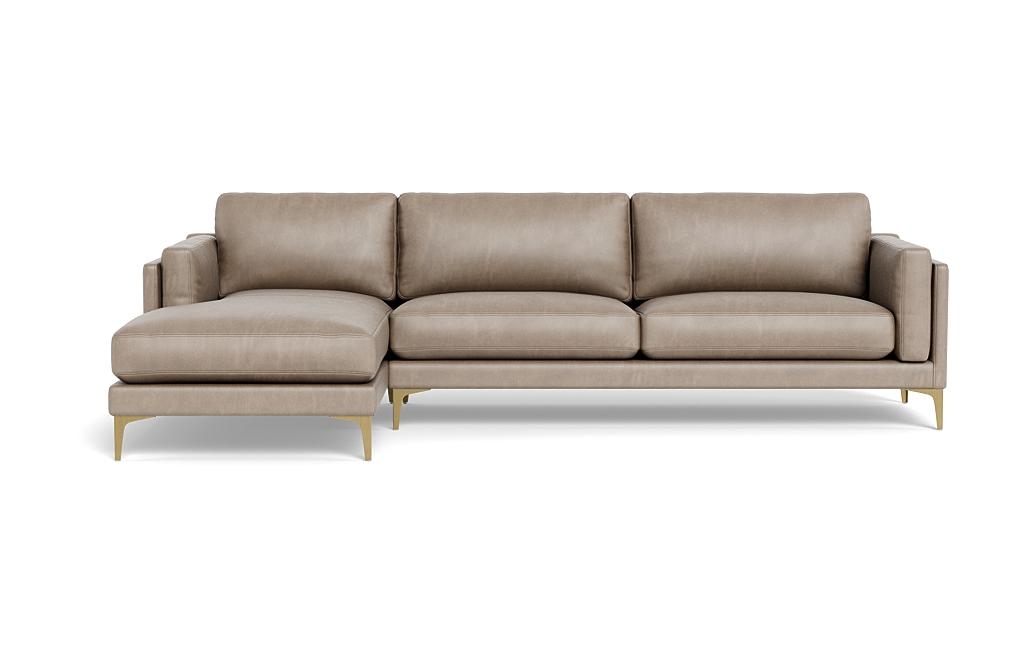 Gaby Leather 3-Seat Left Chaise Sectional - Image 0